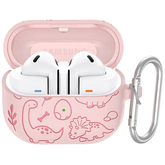 For Samsung Galaxy Buds3 Pro / Buds3 Bluetooth Earphones Cartoon Dinosaur Liquid Silicone Case with Hanging Buckle