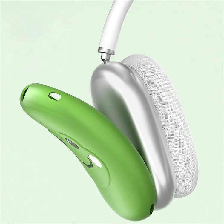 For AirPods Max Frog Design Liquid Silicone Headphone Earmuff Shell + Headbeam Cover