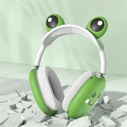 For AirPods Max Frog Design Liquid Silicone Headphone Earmuff Shell + Headbeam Cover