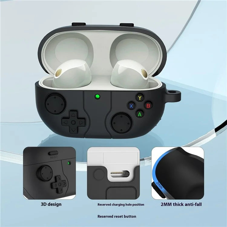 For Sony WF-1000XM5 Game Console Design Bluetooth Earphone Cover Liquid Silicone Anti-Drop Case