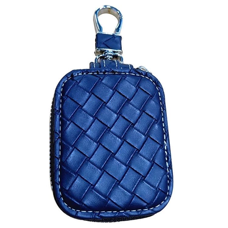 For Apple Series Earbud Carrying Case Small PU Leather Woven Pattern Earphone Cover