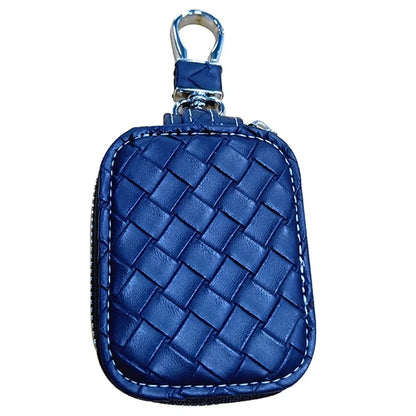 For Apple Series Earbud Carrying Case Small PU Leather Woven Pattern Earphone Cover