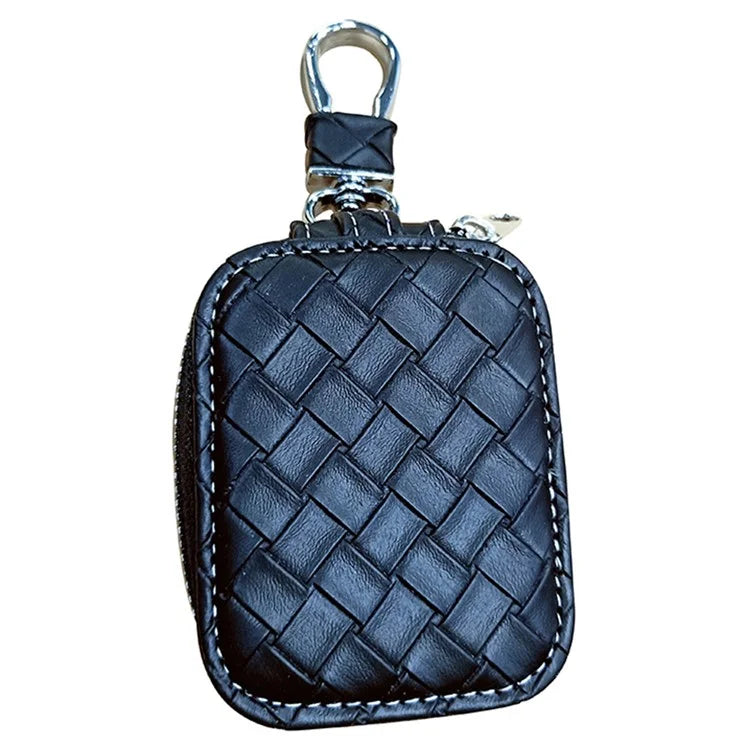 For Apple Series Earbud Carrying Case Small PU Leather Woven Pattern Earphone Cover