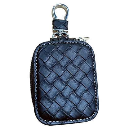 For Apple Series Earbud Carrying Case Small PU Leather Woven Pattern Earphone Cover