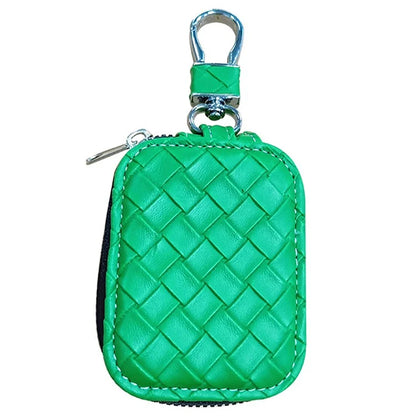 For Apple Series Earbud Carrying Case Small PU Leather Woven Pattern Earphone Cover