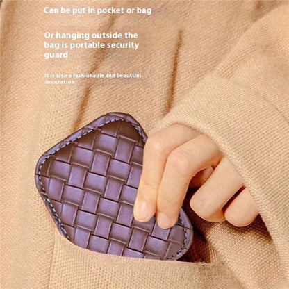 For Apple Series Earbud Carrying Case Small PU Leather Woven Pattern Earphone Cover