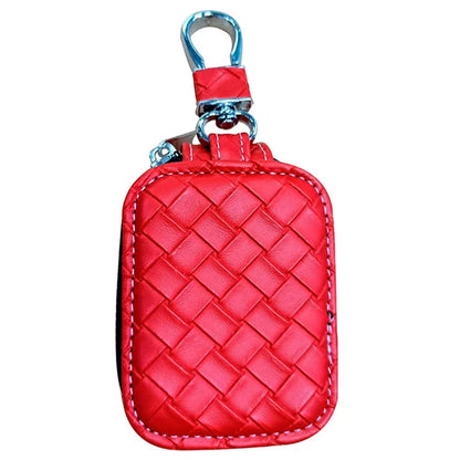 For Apple Series Earbud Carrying Case Small PU Leather Woven Pattern Earphone Cover