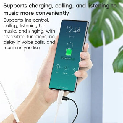 Type-C to 8 Pin + 3.5mm 2-in-1 Adapter Cable Audio Converter Nylon Braided Wire