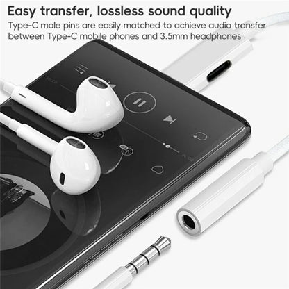 Type-C to 8 Pin + 3.5mm 2-in-1 Adapter Cable Audio Converter Nylon Braided Wire