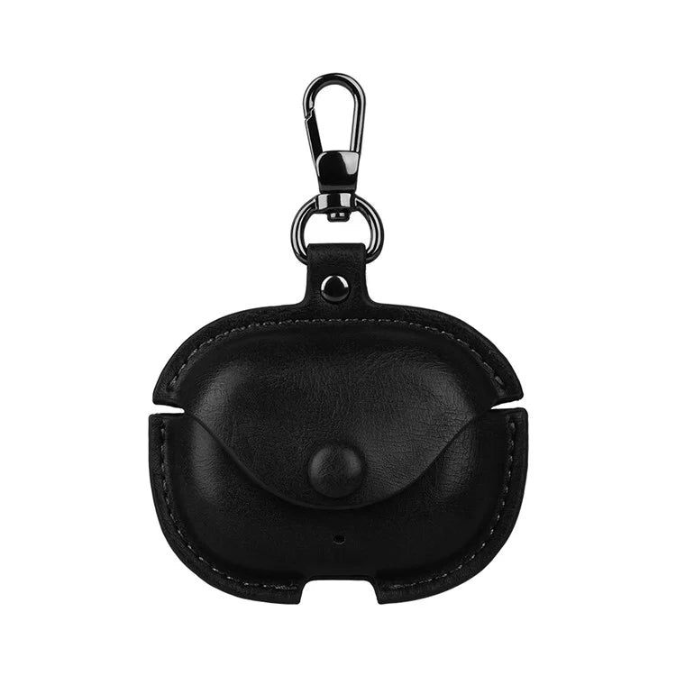 For Realme Buds T300 Charging Case Cover Leather+PC Earbuds Protective Case