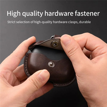 For Realme Buds T300 Charging Case Cover Leather+PC Earbuds Protective Case