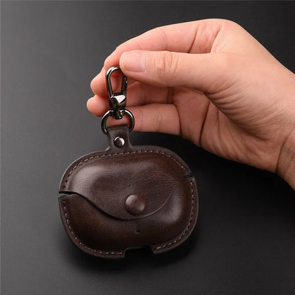 For Realme Buds T300 Charging Case Cover Leather+PC Earbuds Protective Case