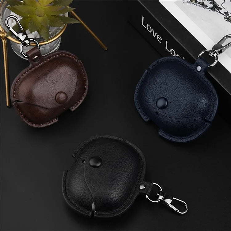 For Realme Buds T300 Charging Case Cover Leather+PC Earbuds Protective Case