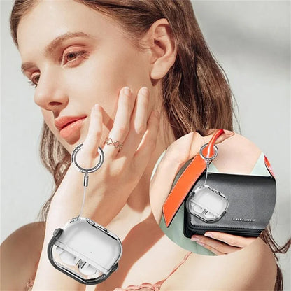 For Samsung Galaxy Buds3 / Buds3 Pro Case Kickstand TPU+PC Earbud Cover with Ring Strap