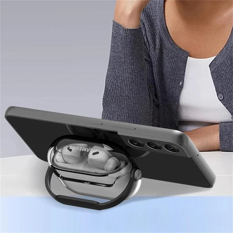 For Samsung Galaxy Buds3 / Buds3 Pro Case Kickstand TPU+PC Earbud Cover with Ring Strap