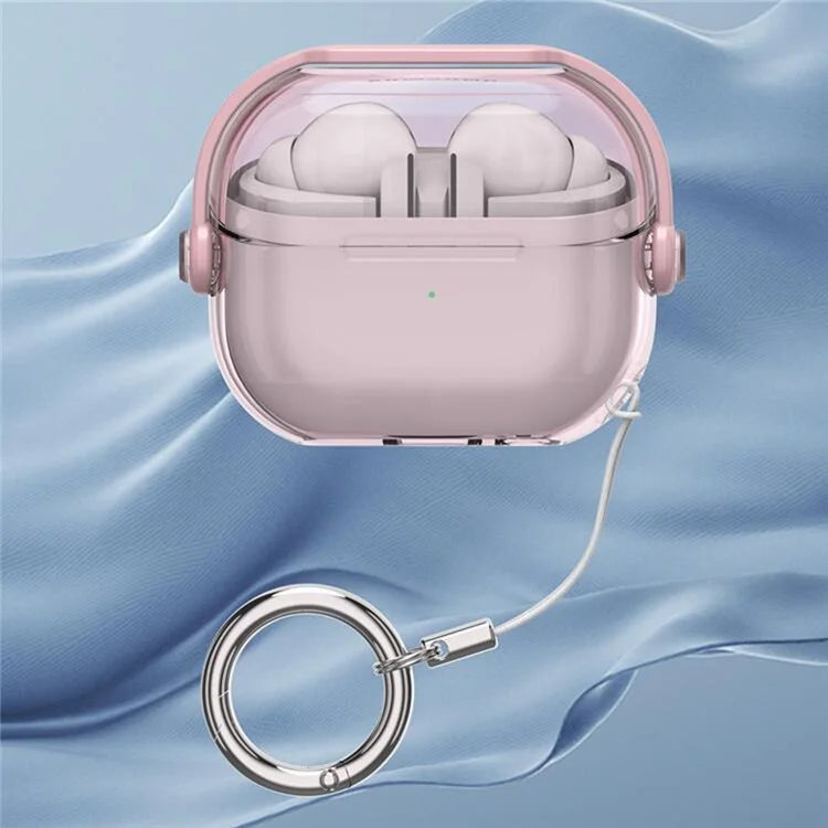 For Samsung Galaxy Buds3 / Buds3 Pro Case Kickstand TPU+PC Earbud Cover with Ring Strap