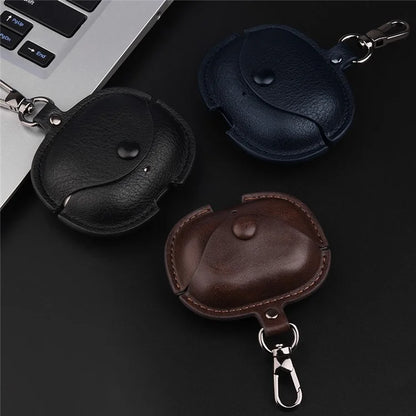 For Realme Buds Air 5 Pro Charging Case Cover Leather+PC Earbuds Protective Case