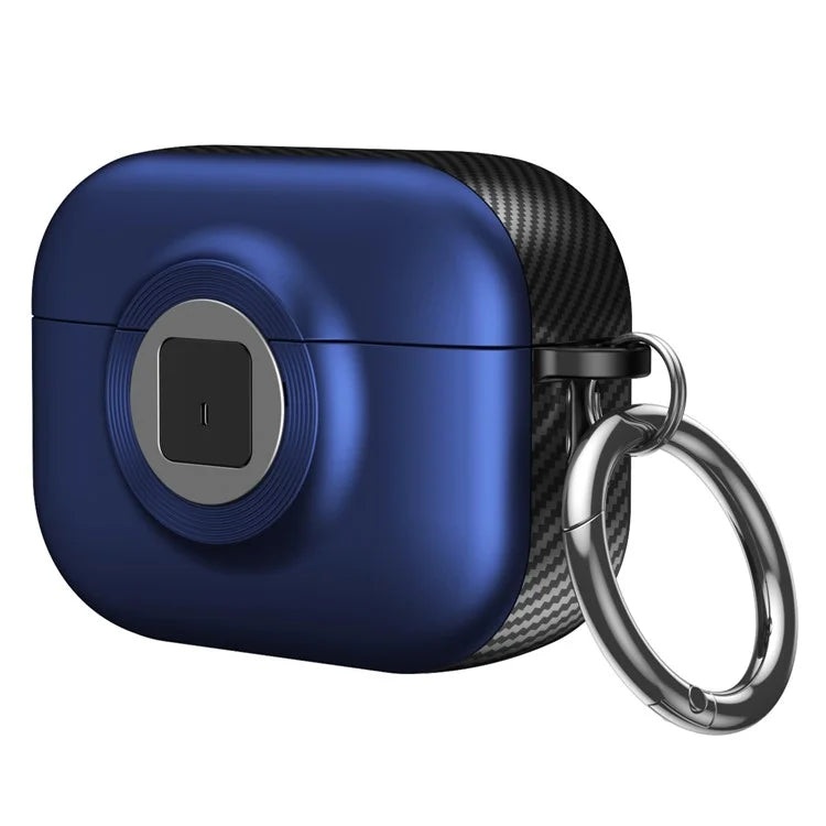 For Apple AirPods Pro 2 Case PC+TPU Flip Earphone Cover with Carabiner and Switch Lock