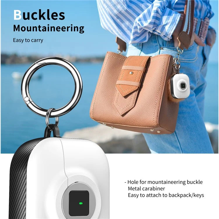 For Apple AirPods Pro 2 Case PC+TPU Flip Earphone Cover with Carabiner and Switch Lock