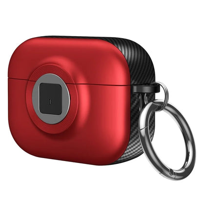 For Apple AirPods Pro 2 Case PC+TPU Flip Earphone Cover with Carabiner and Switch Lock