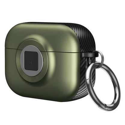 For Apple AirPods Pro 2 Case PC+TPU Flip Earphone Cover with Carabiner and Switch Lock