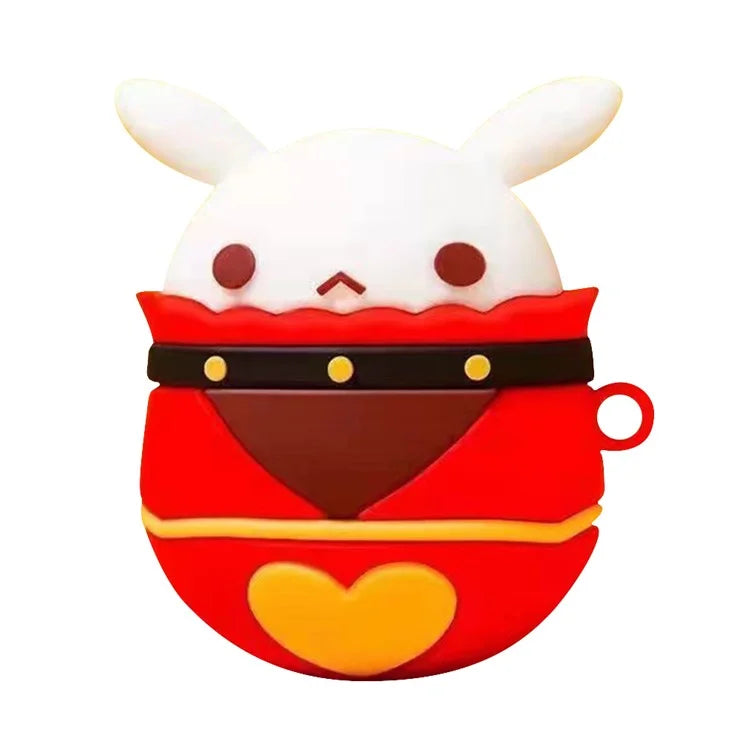 For AirPods 4 Case 3D Cartoon Cute Silicone Earbuds Cover with Carabiner