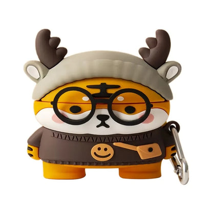 For AirPods 4 Case 3D Cartoon Cute Silicone Earbuds Cover with Carabiner