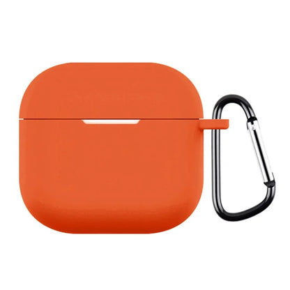 For AirPods 4 Silicone Case Soft Wireless Earbud Organizer Cover Thickness 2.5mm with Carabiner