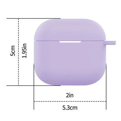 For AirPods 4 Silicone Case Soft Wireless Earbud Organizer Cover Thickness 2.5mm with Carabiner