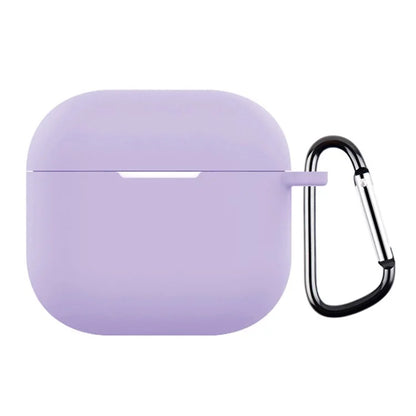 For AirPods 4 Silicone Case Soft Wireless Earbud Organizer Cover Thickness 2.5mm with Carabiner