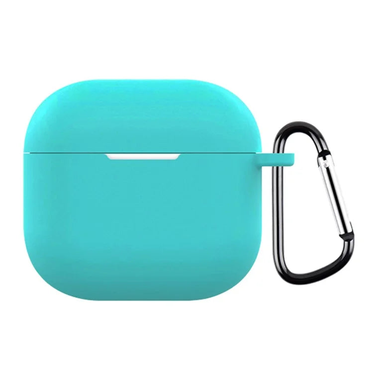 For AirPods 4 Silicone Case Soft Wireless Earbud Organizer Cover Thickness 2.5mm with Carabiner
