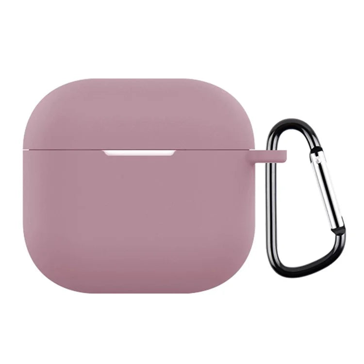 For AirPods 4 Silicone Case Soft Wireless Earbud Organizer Cover Thickness 2.5mm with Carabiner