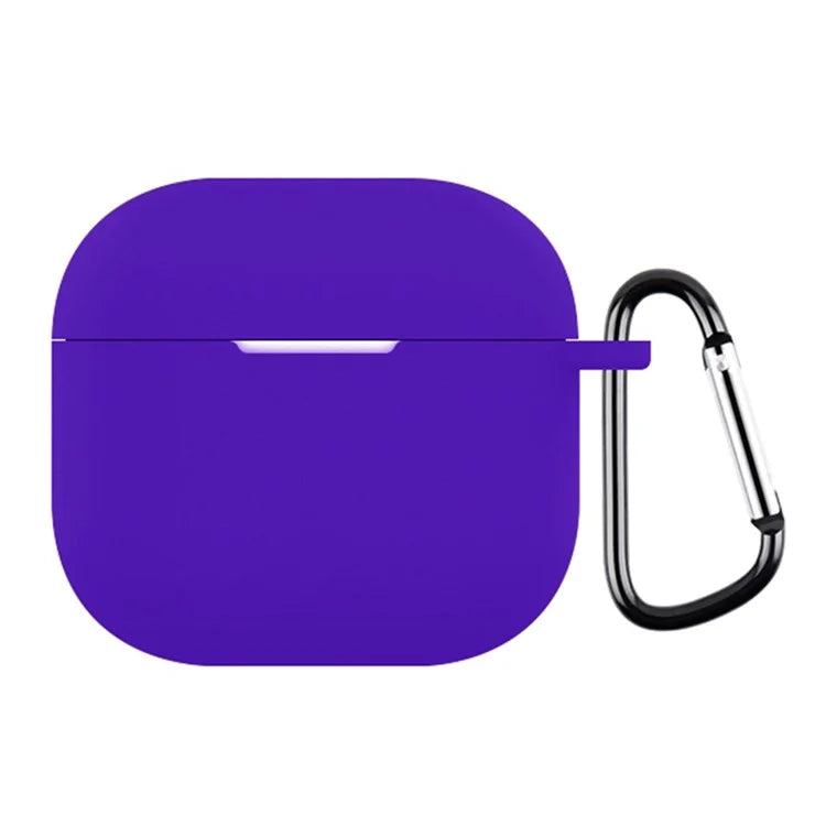 For AirPods 4 Silicone Case Soft Wireless Earbud Organizer Cover Thickness 2.5mm with Carabiner