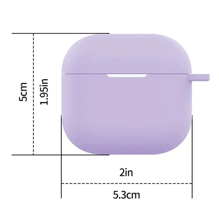 For AirPods 4 Silicone Case Soft Wireless Earbud Organizer Cover Thickness 2.5mm with Carabiner