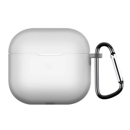 For AirPods 4 Silicone Case Soft Wireless Earbud Organizer Cover Thickness 2.5mm with Carabiner