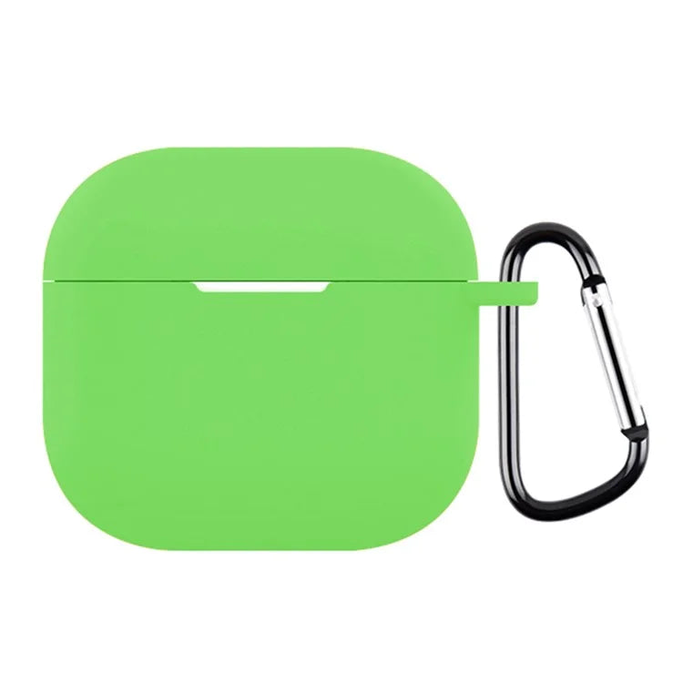 For AirPods 4 Silicone Case Soft Wireless Earbud Organizer Cover Thickness 2.5mm with Carabiner