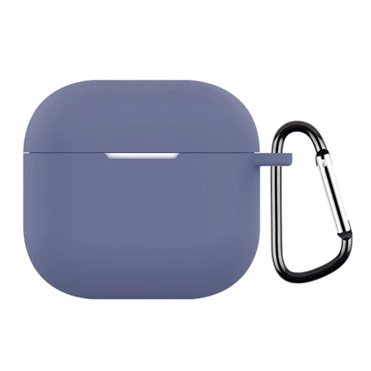 For AirPods 4 Silicone Case Soft Wireless Earbud Organizer Cover Thickness 2.5mm with Carabiner