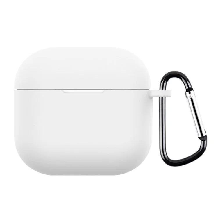 For AirPods 4 Silicone Case Soft Wireless Earbud Organizer Cover Thickness 2.5mm with Carabiner