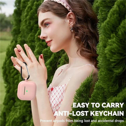 For AirPods 4 Case Bluetooth Earphone Silicone Case Earbud Protective Cover with Carabiner