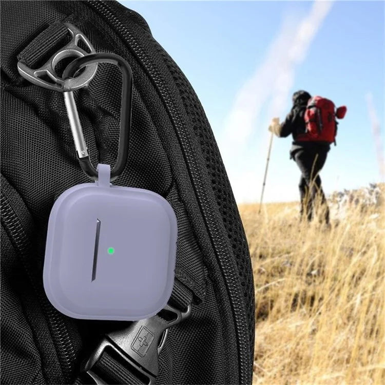 For AirPods 4 Case Bluetooth Earphone Silicone Case Earbud Protective Cover with Carabiner