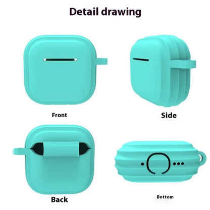 For AirPods 4 Case Bluetooth Earphone Silicone Case Earbud Protective Cover with Carabiner