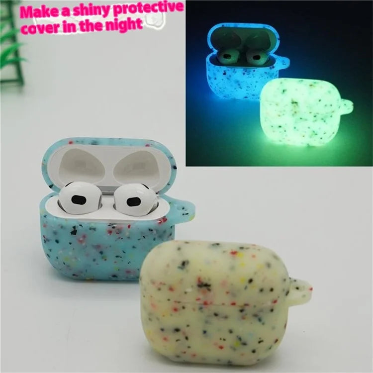 For AirPods 4 Case Bluetooth Earphone Degradable TPU Case Luminous Earbud Protective Cover with Buckle