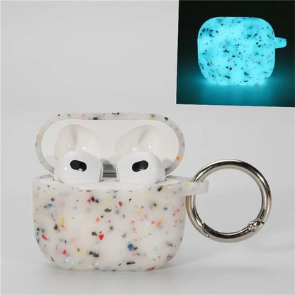 For AirPods 4 Case Bluetooth Earphone Degradable TPU Case Luminous Earbud Protective Cover with Buckle