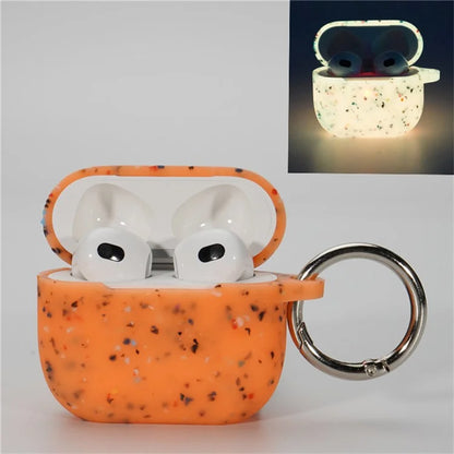 For AirPods 4 Case Bluetooth Earphone Degradable TPU Case Luminous Earbud Protective Cover with Buckle