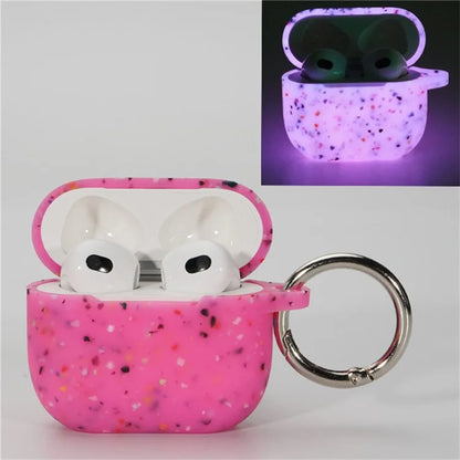 For AirPods 4 Case Bluetooth Earphone Degradable TPU Case Luminous Earbud Protective Cover with Buckle