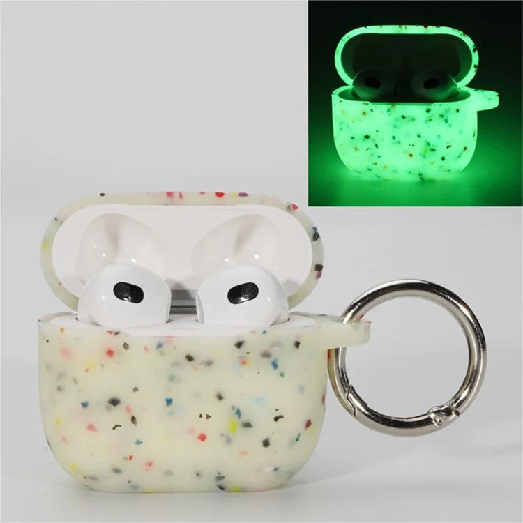 For AirPods 4 Case Bluetooth Earphone Degradable TPU Case Luminous Earbud Protective Cover with Buckle