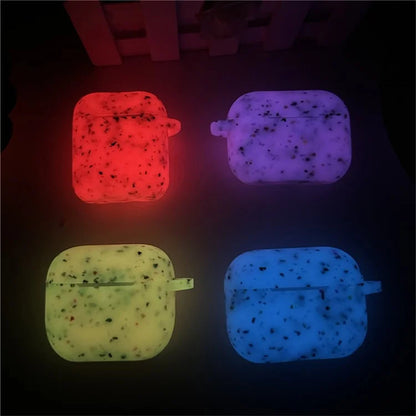 For AirPods 4 Case Bluetooth Earphone Degradable TPU Case Luminous Earbud Protective Cover with Buckle