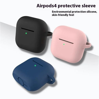 For Apple AirPods 4 Silicone Case Bluetooth Earphones Integrate Protective Sleeve with Hook
