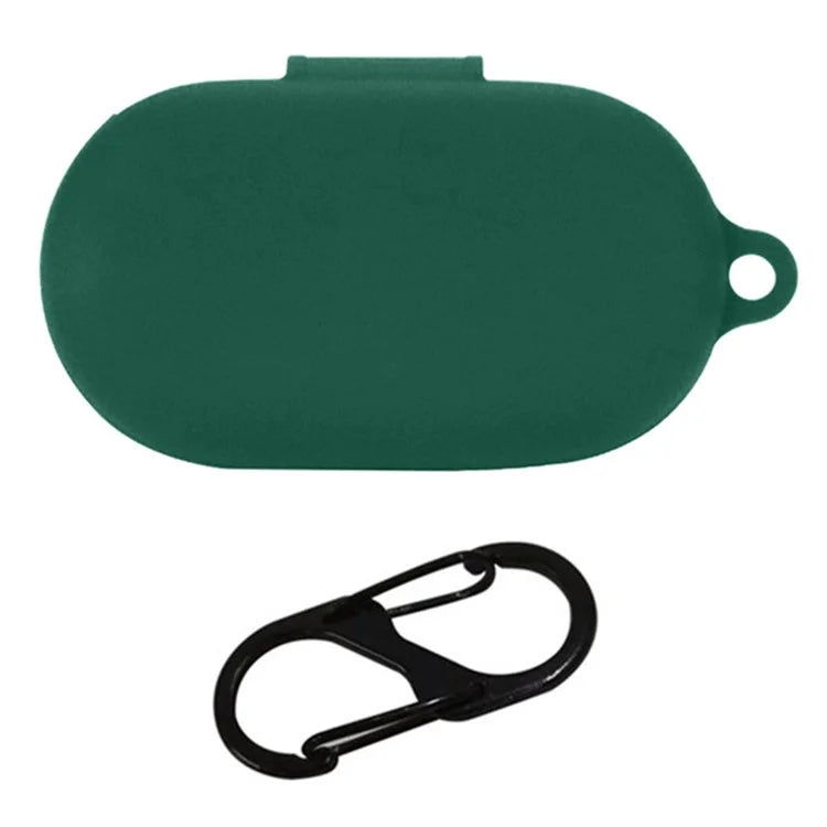 For JBL Soundgear Sense Bluetooth Earphone Case Anti-drop Silicone Cover with Anti-lost Buckleish Green