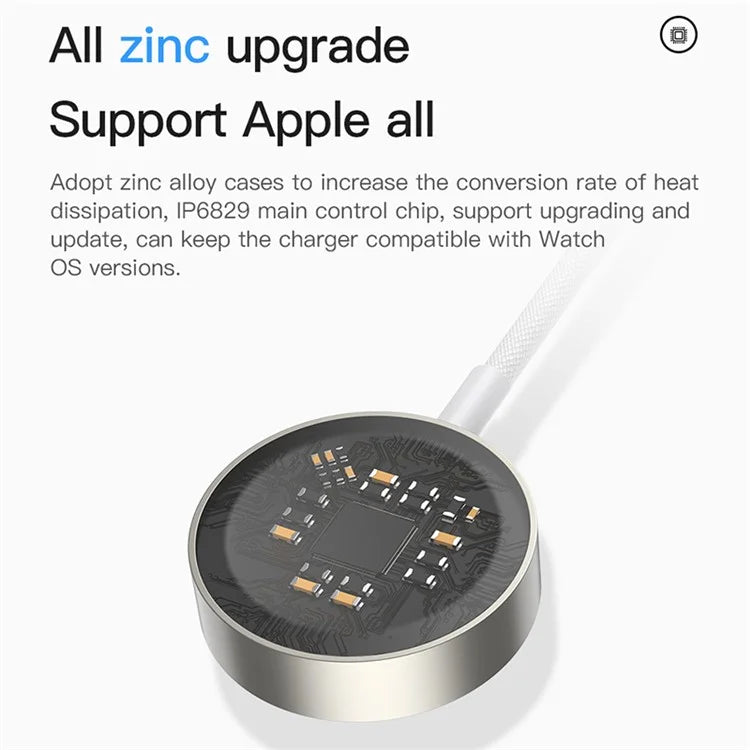 TOTU Zinc Series For Apple Watch Wireless Charger Magnetic Charging Dock with Braided Cable